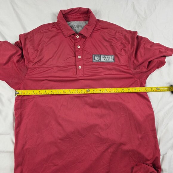 Matte Grey Mens Size Large Red Golf Polo Shirt Knabe Cup Performance Casual - Picture 8 of 11